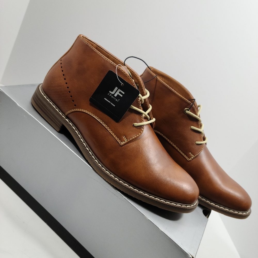 J.Ferrar Mens Gilbert Block Heel Chukka Boots Cogn